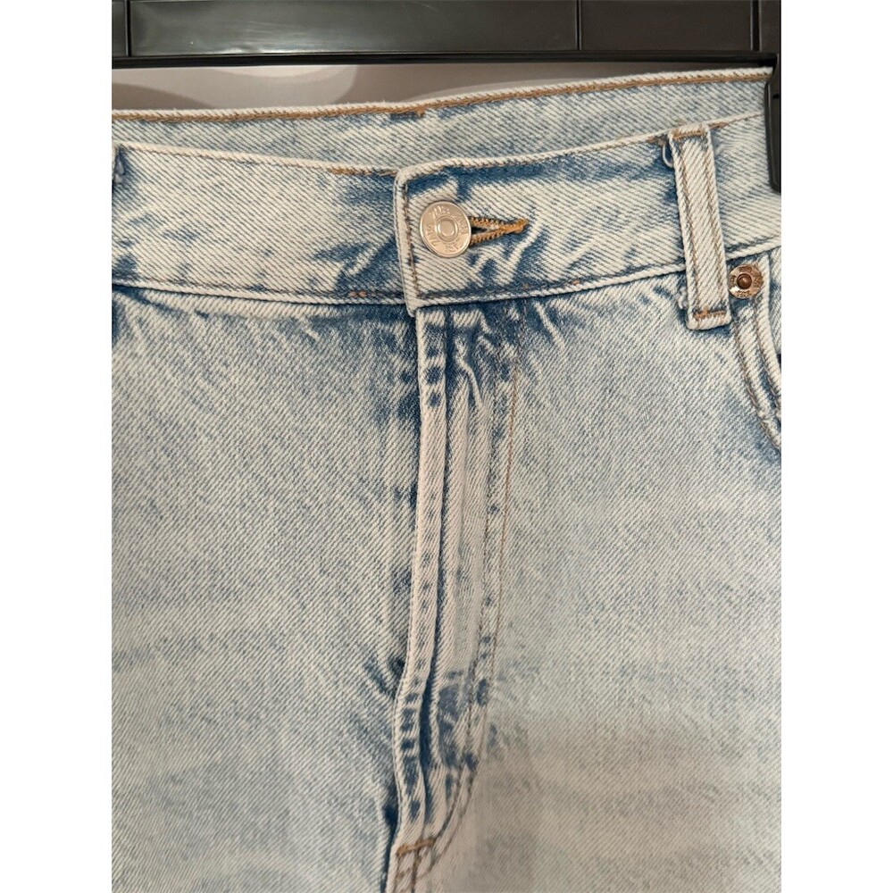 Zara Jeans Womens Size 12 Light Wash Blue Wide-Leg Cropped High Rise Raw12 - Picture 2 of 11